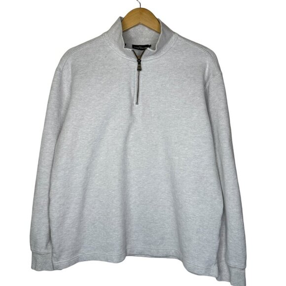Rodd & Gunn Alton Ave 1/4 Zip Sweatshirt in Light Gray Size XL - Picture 2 of 8